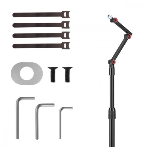 Stojak na mikrofon metalowy, MC-337 regulowana wysokość 626-1694 mm, 1 kg max Stojak na mikrofon metalowy, MC-337 regulowana wysokość 626-1694 mm, 1 kg max