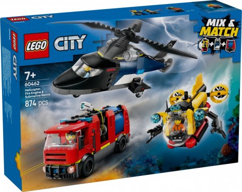 Klocki City 60462 Zestaw z helikopterem, wozem strażackim i łodzią Klocki City 60462 Zestaw z helikopterem, wozem strażackim i łodzią