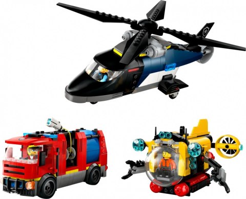 Klocki City 60462 Zestaw z helikopterem, wozem strażackim i łodzią Klocki City 60462 Zestaw z helikopterem, wozem strażackim i łodzią