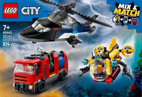 Klocki City 60462 Zestaw z helikopterem, wozem strażackim i łodzią Klocki City 60462 Zestaw z helikopterem, wozem strażackim i łodzią
