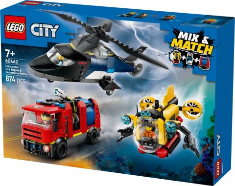 Klocki City 60462 Zestaw z helikopterem, wozem strażackim i łodzią Klocki City 60462 Zestaw z helikopterem, wozem strażackim i łodzią