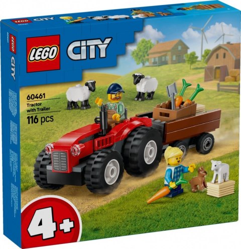 Klocki City 60461 Czerwony traktor z przyczepą i owcą Klocki City 60461 Czerwony traktor z przyczepą i owcą