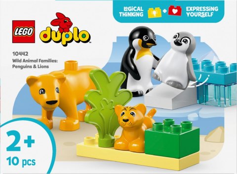 Klocki DUPLO 10442 Rodziny dzikich zwierząt: pingwiny i lwy Klocki DUPLO 10442 Rodziny dzikich zwierząt: pingwiny i lwy