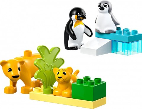Klocki DUPLO 10442 Rodziny dzikich zwierząt: pingwiny i lwy Klocki DUPLO 10442 Rodziny dzikich zwierząt: pingwiny i lwy