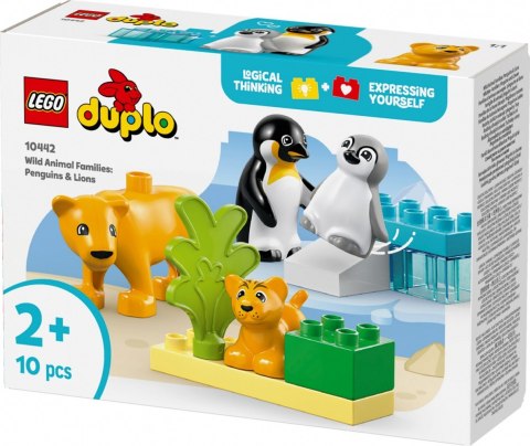 Klocki DUPLO 10442 Rodziny dzikich zwierząt: pingwiny i lwy Klocki DUPLO 10442 Rodziny dzikich zwierząt: pingwiny i lwy
