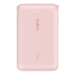 PowerBank BoostCharge 10k mAh 20w wbudowany kabel-C, port-C, różowy
