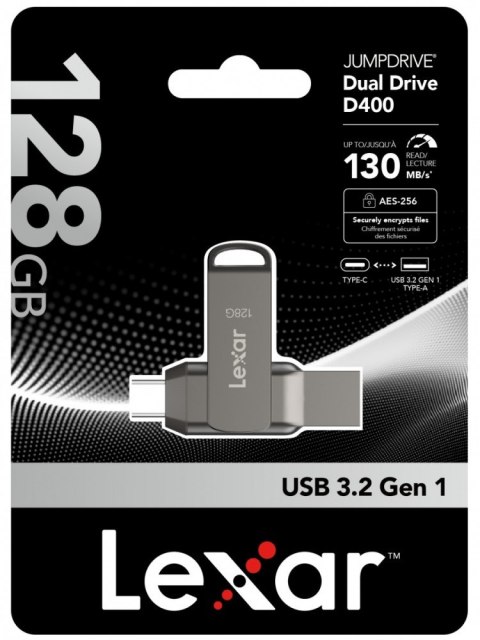 Pendrive Dual Drive D400 128GB USB-C/A 3.1 130MB/s Pendrive Dual Drive D400 128GB USB-C/A 3.1 130MB/s