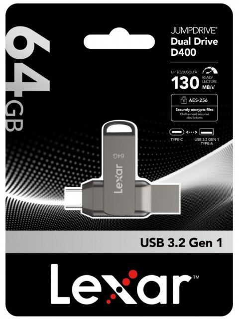 Pendrive Dual Drive D400 64GB USB-C/A 3.1 130MB/s Pendrive Dual Drive D400 64GB USB-C/A 3.1 130MB/s