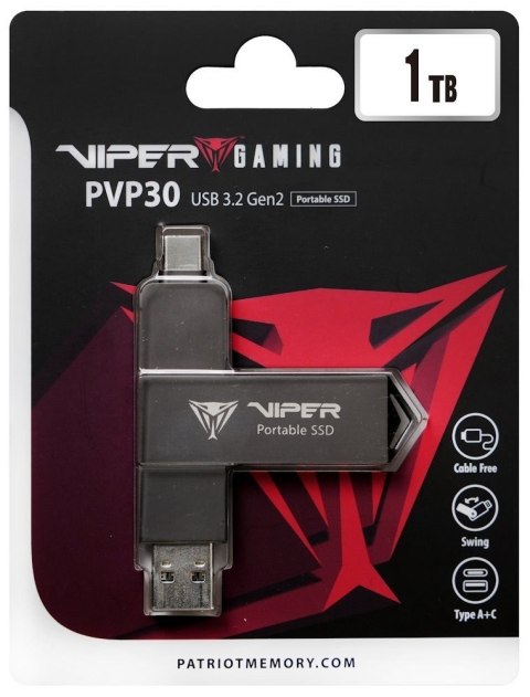 Dysk zewnętrzny SSD 1TB PVP30 Duo Compact 1000/1000 MB/s USB 3.2 USB-C Dysk zewnętrzny SSD 1TB PVP30 Duo Compact 1000/1000 MB/s USB 3.2 USB-C