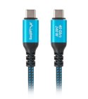 Kabel USB-C M/M USB4 1.5M 240W 60HZ czarno-niebieski