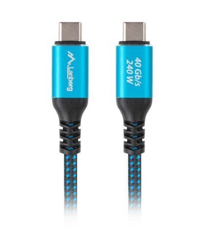 Kabel USB-C M/M USB4 1.5M 240W 60HZ czarno-niebieski Kabel USB-C M/M USB4 1.5M 240W 60HZ czarno-niebieski