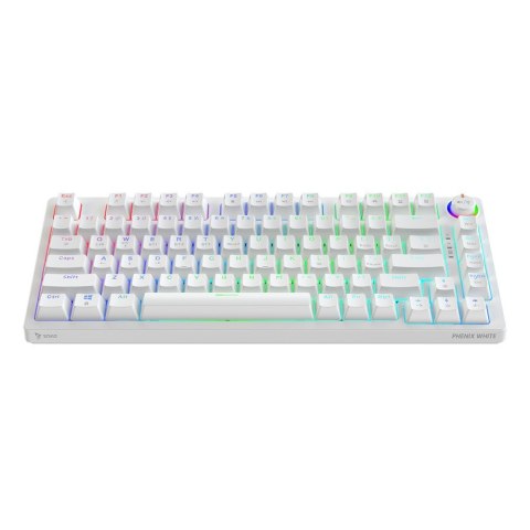 Klawiatura mechaniczna bezprzewodowa PHENIX WHITE Gateron Red Pro, ABS Klawiatura mechaniczna bezprzewodowa PHENIX WHITE Gateron Red Pro, ABS