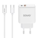Ładowarka sieciowa LA-10 30W Quick Charge Power Delivery 3.0 Biała + Kabel