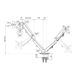 Uchwyt biurkowy DS70-700BL2 2LCD