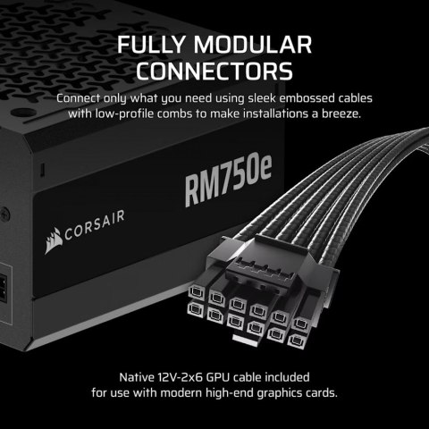Zasilacz RM750e PCIe 5.1 80+GOLD F.MODULAR ATX3.1 Zasilacz RM750e PCIe 5.1 80+GOLD F.MODULAR ATX3.1